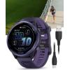 imageGarmin Forerunner 570 47mm Advanced GPS Running ampamp Triathlon Smartwatch AMOLED Display Training ampamp Recovery Amp Yellow Aluminum wTranslucent WhitestoneTurquoise Band w Wearable4U PowerBank BundleIndigo Purple PowerBank