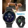 imageGarmin Venu 4 41mm AMOLED Advanced Health ampamp Fitness GPS Smartwatch Bright ampamp Colorful Display Builtin Flashlight Up to 10 Days Slate with Black Silicone Band wWearable4U White Earbuds BundleSlateBlack