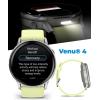 imageGarmin Venu 4 41mm AMOLED Advanced Health ampamp Fitness GPS Smartwatch Bright ampamp Colorful Display Builtin Flashlight Up to 10 Days Slate with Black Silicone Band wWearable4U White Earbuds BundleSilverCitron