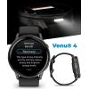 imageGarmin Venu 4 41mm AMOLED Advanced Health ampamp Fitness GPS Smartwatch Bright ampamp Colorful Display Builtin Flashlight Up to 10 Days Slate with Black Silicone Band wWearable4U White Earbuds BundleSlateBlack