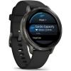 imageGarmin Venu 4 41mm AMOLED Advanced Health ampamp Fitness GPS Smartwatch Bright ampamp Colorful Display Builtin Flashlight Up to 10 Days Slate with Black Silicone Band wWearable4U White Earbuds BundleSlateBlack