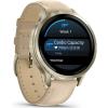 imageGarmin Venu 4 41mm AMOLED Advanced Health ampamp Fitness GPS Smartwatch Bright ampamp Colorful Display Builtin Flashlight Up to 10 Days Slate with Black Silicone Band wWearable4U White Earbuds BundleBoneLight Sand