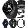 imageGarmin Venu 4 41mm AMOLED Advanced Health ampamp Fitness GPS Smartwatch Bright ampamp Colorful Display Builtin Flashlight Up to 10 Days Slate with Black Silicone Band wWearable4U White Earbuds BundleSlateBlack