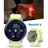imageGarmin Venu 4 41mm AMOLED Advanced Health ampamp Fitness GPS Smartwatch Bright ampamp Colorful Display Builtin Flashlight Up to 10 Days Slate with Black Silicone Band wWearable4U White Earbuds BundleSilverCitron