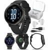 imageGarmin Venu 4 41mm AMOLED Advanced Health ampamp Fitness GPS Smartwatch Bright ampamp Colorful Display Builtin Flashlight Up to 10 Days Slate with Black Silicone Band wWearable4U White Earbuds BundleSlateBlack