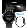 imageGarmin Venu 4 41mm AMOLED Advanced Health ampamp Fitness GPS Smartwatch Bright ampamp Colorful Display Builtin Flashlight Up to 10 Days Slate with Black Silicone Band wWearable4U White Earbuds BundleSlateBlack