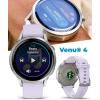 imageGarmin Venu 4 41mm AMOLED Advanced Health ampamp Fitness GPS Smartwatch Bright ampamp Colorful Display Builtin Flashlight Up to 10 Days Slate with Black Silicone Band wWearable4U White Earbuds BundleSilverPeriwinkle