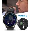 imageGarmin Venu 4 41mm AMOLED Advanced Health ampamp Fitness GPS Smartwatch Bright ampamp Colorful Display Builtin Flashlight Up to 10 Days Slate with Black Silicone Band wWearable4U White Earbuds BundleSlateBlack