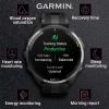 imageWearable4U  Garmin Forerunner 965 Premium GPS Running and Triathlon 47mm Smartwatch with AMOLED Touchscreen Display Carbon Gray DLC Titanium Bezel with Black Silicone Band with EBank Bundle