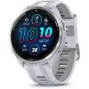 imageWearable4U  Garmin Forerunner 965 Premium GPS Running and Triathlon 47mm Smartwatch with AMOLED Touchscreen Display Titanium Bezel with Whitestone Silicone Band with White Earbuds Bundle