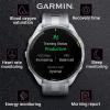 imageWearable4U  Garmin Forerunner 965 Premium GPS Running and Triathlon 47mm Smartwatch with AMOLED Touchscreen Display Titanium Bezel with Whitestone Silicone Band with Black Earbuds Bundle