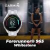 imageWearable4U  Garmin Forerunner 965 Premium GPS Running and Triathlon 47mm Smartwatch with AMOLED Touchscreen Display Titanium Bezel with Whitestone Silicone Band with White Earbuds Bundle