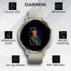 imageWearable4U  Garmin Venu 3S GPS Smartwatch AMOLED Display 41mm Watch Advanced Health and Fitness Features Up to 10 Days of Battery Wheelchair Mode Sleep Coach French Gray with Power BankSoft GoldFrench Gray