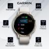 imageWearable4U  Garmin Venu 3S GPS Smartwatch AMOLED Display 41mm Watch Advanced Health and Fitness Features Up to 10 Days of Battery Wheelchair Mode Sleep Coach French Gray with Power BankSoft GoldIvory