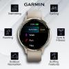 imageWearable4U  Garmin Venu 3S GPS Smartwatch AMOLED Display 41mm Watch Advanced Health and Fitness Features Up to 10 Days of Battery Wheelchair Mode Sleep Coach French Gray with Power BankSoft GoldFrench Gray