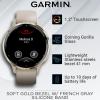 imageWearable4U  Garmin Venu 3S GPS Smartwatch AMOLED Display 41mm Watch Advanced Health and Fitness Features Up to 10 Days of Battery Wheelchair Mode Sleep Coach French Gray with Power BankSoft GoldFrench Gray