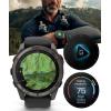 imageWearable4U Garmin Fenix 8 Pro  47mm AMOLED Premium Connected Multisport GPS Smartwatch inReach Technology Sapphire Titanium with GraphiteBlack Silicone Band w PowerBank BundleCarbon Gray DLC Titanium  BlackPebble Gray