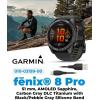 imageWearable4U Garmin Fenix 8 Pro  47mm AMOLED Premium Connected Multisport GPS Smartwatch inReach Technology Sapphire Titanium with GraphiteBlack Silicone Band w PowerBank BundleCarbon Gray DLC Titanium  BlackPebble Gray