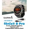 imageWearable4U Garmin Fenix 8 Pro  47mm AMOLED Premium Connected Multisport GPS Smartwatch inReach Technology Sapphire Titanium with GraphiteBlack Silicone Band w PowerBank BundleTitanium  GraphiteBlack