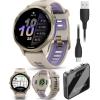 imageWearable4U Garmin Forerunner 970 Carbon Gray DLC Titanium Smartwatch with Black Case and BlackTranslucent Whitestone Band AMOLED Display with Garmin HRM 600 ML Power Bank BundlePower Bank