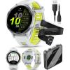 imageWearable4U Garmin Forerunner 970 Carbon Gray DLC Titanium Smartwatch with Black Case and BlackTranslucent Whitestone Band AMOLED Display with Garmin HRM 600 ML Power Bank BundlePower Bank HRM 600 S