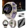 imageWearable4U Garmin Forerunner 970 Carbon Gray DLC Titanium Smartwatch with Black Case and BlackTranslucent Whitestone Band AMOLED Display with Garmin HRM 600 ML Power Bank BundlePower Bank