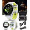 imageWearable4U Garmin Forerunner 970 Carbon Gray DLC Titanium Smartwatch with Black Case and BlackTranslucent Whitestone Band White Earbuds Bundle955  Whitestone
