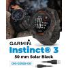 imageWearable4U Garmin Instinct 3 Solar 50 mm Rugged Outdoor GPS Smartwatch Builtin Flashlight Up to 40 Days of Battery Life Black with Charcoal Band Bundle