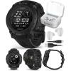imageWearable4U Garmin Instinct 3 Tactical Edition Solar Charging Display 45mm Rugged Outdoor GPS Smartwatch Applied Ballistics Support LED Flashlight MultiBand GPS White Earbuds BundleSOLAR  45 mm