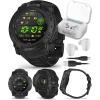 imageWearable4U Garmin Instinct 3 Tactical Edition Solar Charging Display 45mm Rugged Outdoor GPS Smartwatch Applied Ballistics Support LED Flashlight MultiBand GPS White Earbuds BundleAMOLED  50 mm