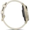 imageWearable4U Garmin Lily 2 Active Lunar Gold with Bone Silicone Band Small and Stylish Smartwatch Builtin GPS Hidden Display Patterned Lens Up to 9 Days Battery Life Black Earbuds BundleLily 2 Active Black EarBuds