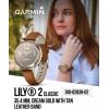 imageWearable4U Garmin Lily 2 Active Lunar Gold with Bone Silicone Band Small and Stylish Smartwatch Builtin GPS Hidden Display Patterned Lens Up to 9 Days Battery Life Black Earbuds BundleLily 2 Power Bank