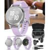 imageWearable4U Garmin Lily 2 Active Lunar Gold with Bone Silicone Band Small and Stylish Smartwatch Builtin GPS Hidden Display Patterned Lens Up to 9 Days Battery Life Black Earbuds BundleLily 2 Active Black EarBuds