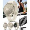 imageWearable4U Garmin Lily 2 Active Lunar Gold with Bone Silicone Band Small and Stylish Smartwatch Builtin GPS Hidden Display Patterned Lens Up to 9 Days Battery Life Black Earbuds BundleLily 2 Active Power Bank