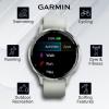 imageWearable4U Garmin Venu 3S GPS Smartwatch AMOLED Display 41 mm Watch Advanced Health and Fitness Features Up to 10 Days of Battery Wheelchair Mode Sleep Coach Sage Gray Black Earbuds BundleSilverSage Gray Black EarBuds