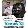 imageWearable4U Garmin Venu X1 Thin and Lightweight GPS Smartwatch AMOLED Display Black with Slate Titanium Comfort Fit Nylon Band White Earbuds BundleBlack
