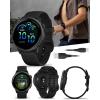 imageWearable4U Garmin Vivoactive 6  Health ampamp Fitness Smartwatch 12 in Bright AMOLED GPS Sports Tracking Up to 11 Days of Battery Metallic Jasper Green ampamp Jasper Green Band w White Earbuds BundlePowerBank