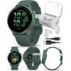 imageWearable4U Garmin Vivoactive 6  Health ampamp Fitness Smartwatch 12 in Bright AMOLED GPS Sports Tracking Up to 11 Days of Battery Metallic Jasper Green ampamp Jasper Green Band w White Earbuds BundleWhite EarBuds