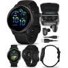 imageWearable4U Garmin Vivoactive 6  Health ampamp Fitness Smartwatch 12 in Bright AMOLED GPS Sports Tracking Up to 11 Days of Battery Metallic Jasper Green ampamp Jasper Green Band w White Earbuds BundleBlack EarBuds