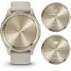 imageWearable4U Garmin vivomove Trend 40 mm Smartwatch Silver Stainless Steel Bezel with Mist Gray Case  2023 Unisex Analog Fitness Hybrid Watch with Smart Notifications Touchscreen EBank BundleCream GoldFrench Gray