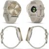 imageWearable4U Garmin vivomove Trend 40 mm Smartwatch Silver Stainless Steel Bezel with Mist Gray Case  2023 Unisex Analog Fitness Hybrid Watch with Smart Notifications Touchscreen EBank BundleCream GoldFrench Gray