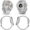 imageWearable4U Garmin vivomove Trend 40 mm Smartwatch Silver Stainless Steel Bezel with Mist Gray Case  2023 Unisex Analog Fitness Hybrid Watch with Smart Notifications Touchscreen EBank BundleSilverMist Gray