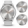 imageWearable4U Garmin vivomove Trend 40 mm Smartwatch Silver Stainless Steel Bezel with Mist Gray Case  2023 Unisex Analog Fitness Hybrid Watch with Smart Notifications Touchscreen EBank BundleSilverMist Gray