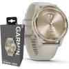 imageWearable4U Garmin vivomove Trend 40 mm Smartwatch Silver Stainless Steel Bezel with Mist Gray Case  2023 Unisex Analog Fitness Hybrid Watch with Smart Notifications Touchscreen EBank BundleCream GoldFrench Gray