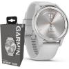 imageWearable4U Garmin vivomove Trend 40 mm Smartwatch Silver Stainless Steel Bezel with Mist Gray Case  2023 Unisex Analog Fitness Hybrid Watch with Smart Notifications Touchscreen EBank BundleSilverMist Gray