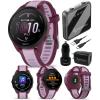 imageGarmin Forerunner 165 Music Running Smartwatch Colorful AMOLED Touchscreen Training Metrics and Recovery Insights Includes Wearable4U PowerPack Adapters Bundle BerryLilacBerryLilac