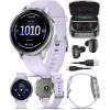 imageGarmin Venu 4 41mm AMOLED Advanced Health ampamp Fitness GPS Smartwatch Bright ampamp Colorful Display Builtin Flashlight Up to 10 Days Slate with Black Silicone Band wWearable4U White Earbuds BundleSilverPeriwinkle