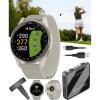 imageWearable4U  Garmin Approach S70 Ceramic 47 mm Golf Smartwatch14quot AMOLED Display Up to 16 Days Battery Life Multisport GPS Premium Watch w 43K Golf maps ampamp Gift BundleIvory  CT1  PowerBank