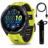 imageWearable4U  Garmin Forerunner 965 Premium GPS Running and Triathlon 47mm Smartwatch with AMOLED Touchscreen Display Carbon Gray DLC Titanium Bezel and Amp Yellow Silicone Band with EBank