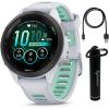imageWearable4U Garmin Forerunner 265S Music GPS Running 42 mm Smartwatch Whitestone with AMOLED 11in Touchscreen Display EBank Bundle